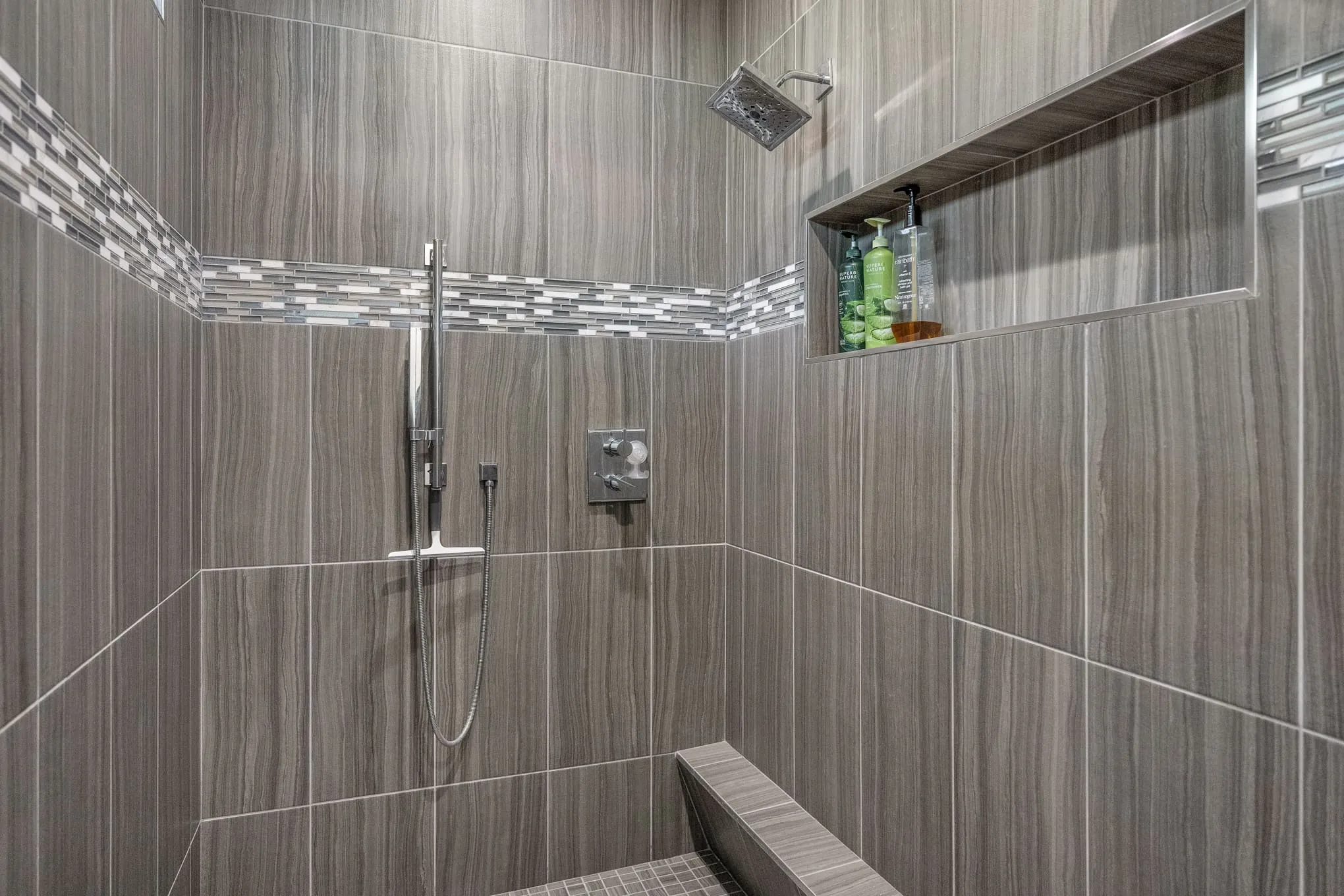 Primary bathroom with a walk-in shower