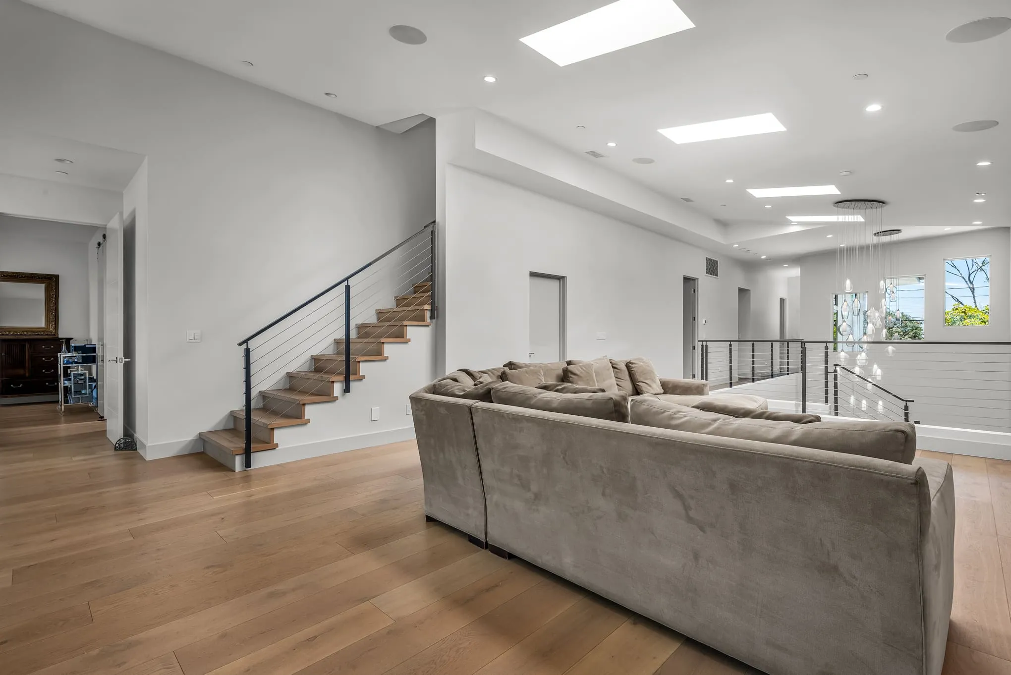 Upstairs living area and stairs